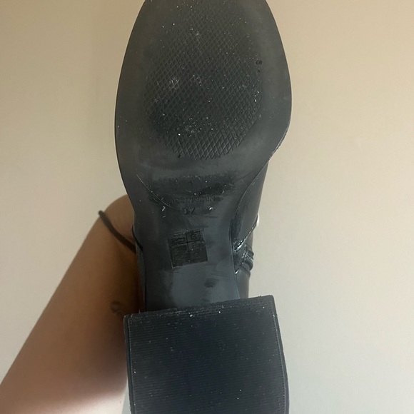 L’intervalle black leather heeled platform ankle boots - Picture 3 of 5